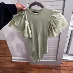 Zara ruffle sleeve body suit